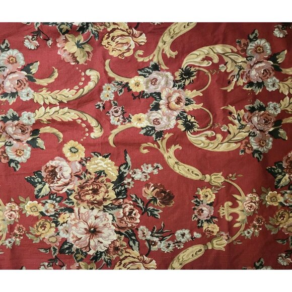 Ralph Lauren Danielle Marseilles 4-Pc Full/Double Sheet Set Red Floral Ruffled - Picture 2 of 4